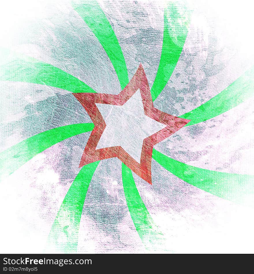 Star on light grunge background