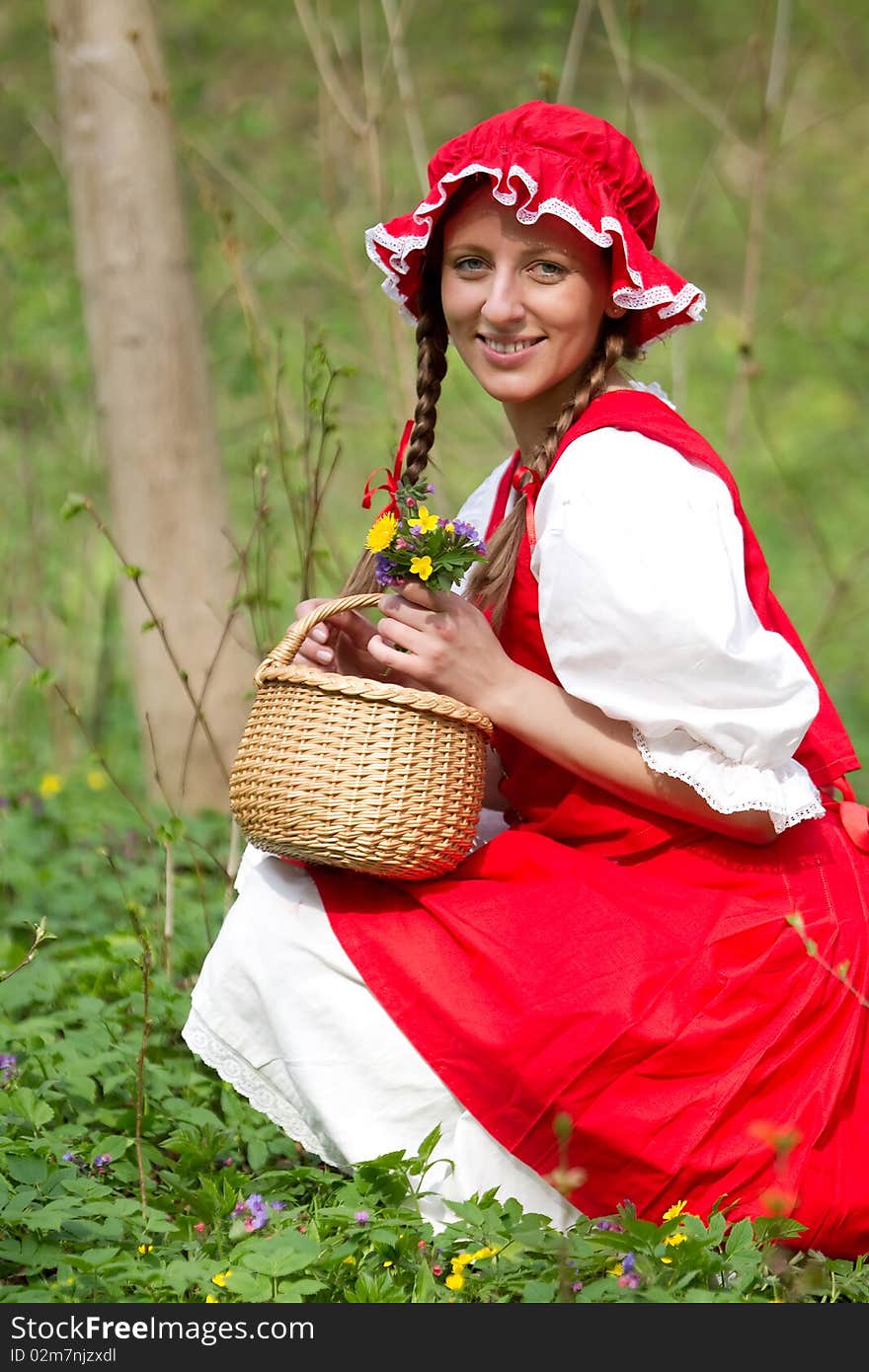 Red Riding Hood in the wood