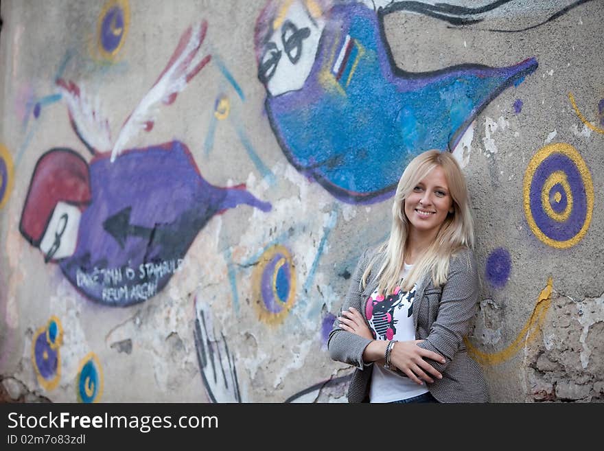 Portrait of a beautiful blonde woman