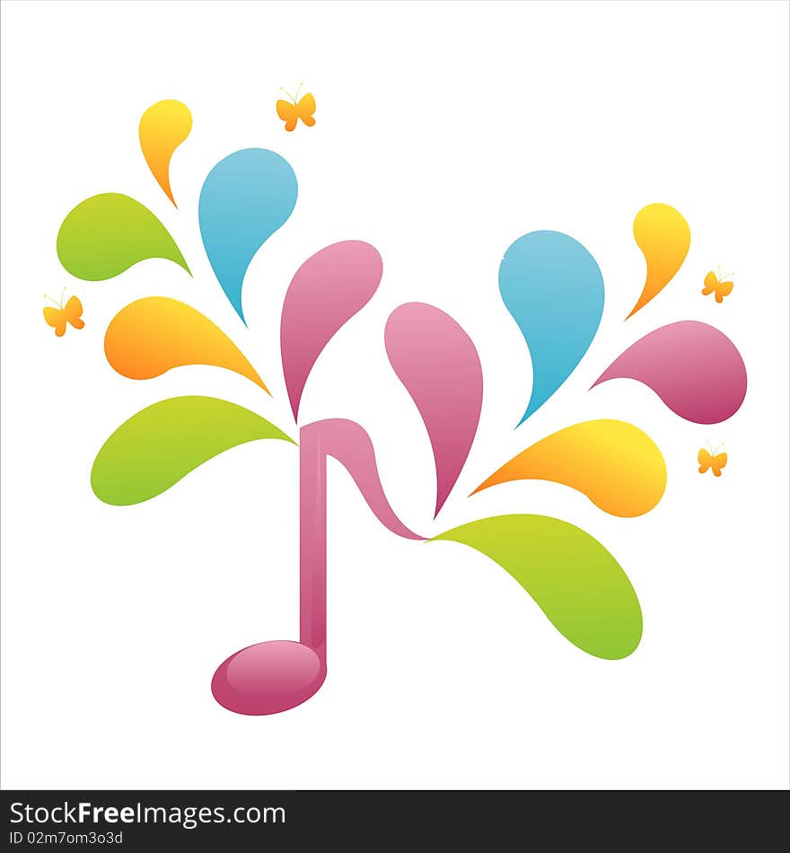 Colorful musical note background