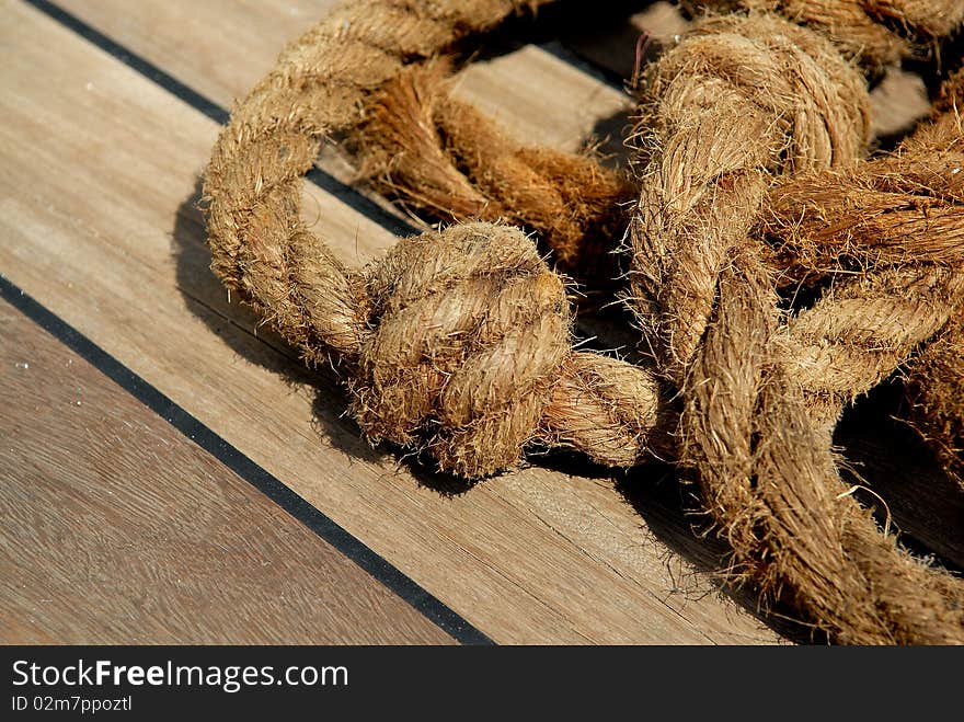 Sailing tackle on a deck. Sailing tackle on a deck