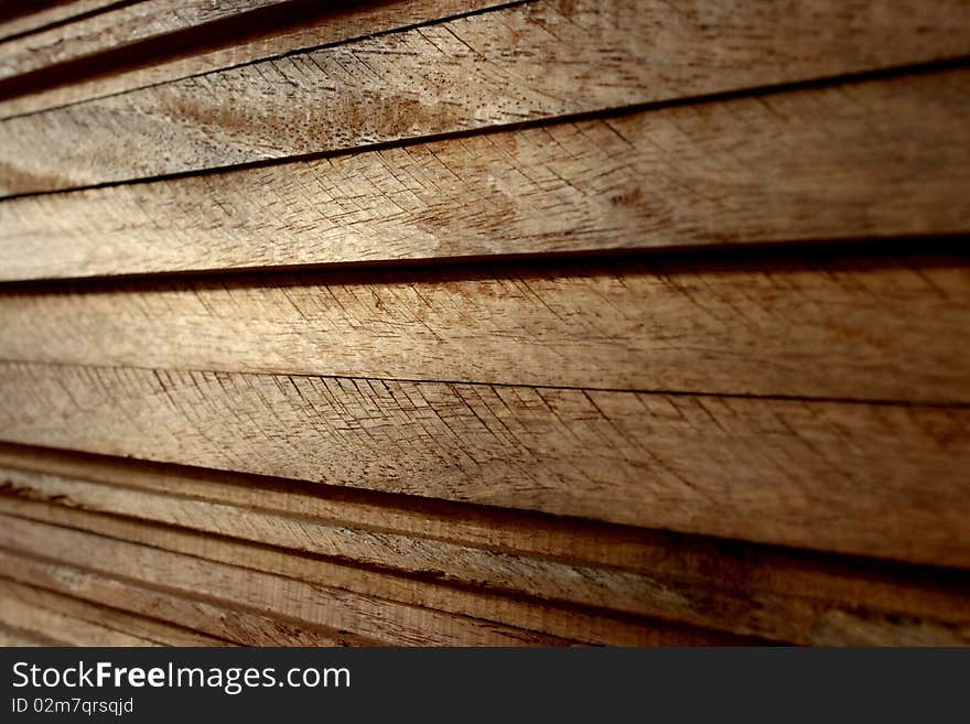 A pile of wood boards