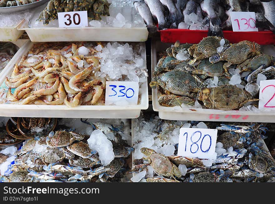 Sea food in the local market