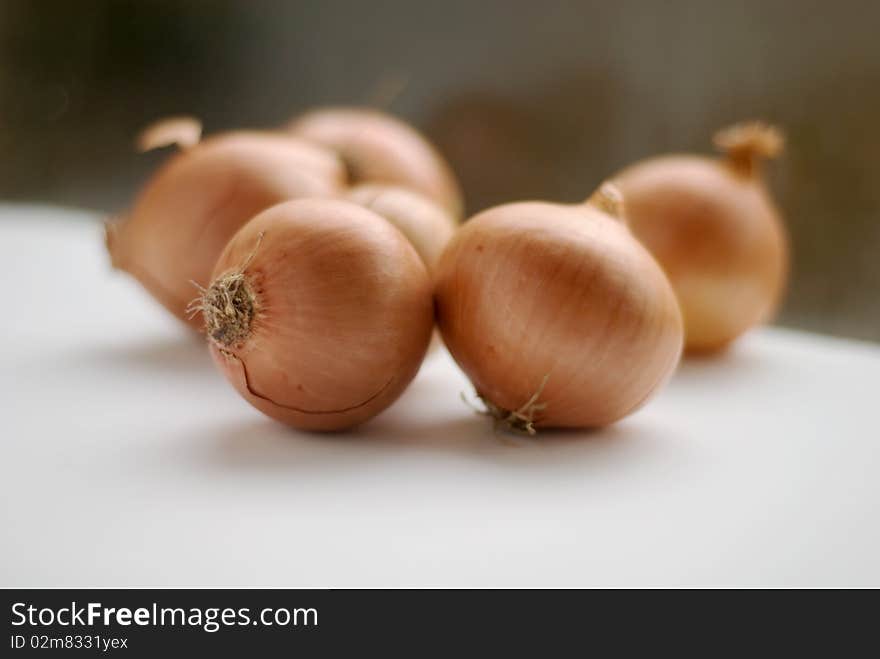 Brown onions in natural light