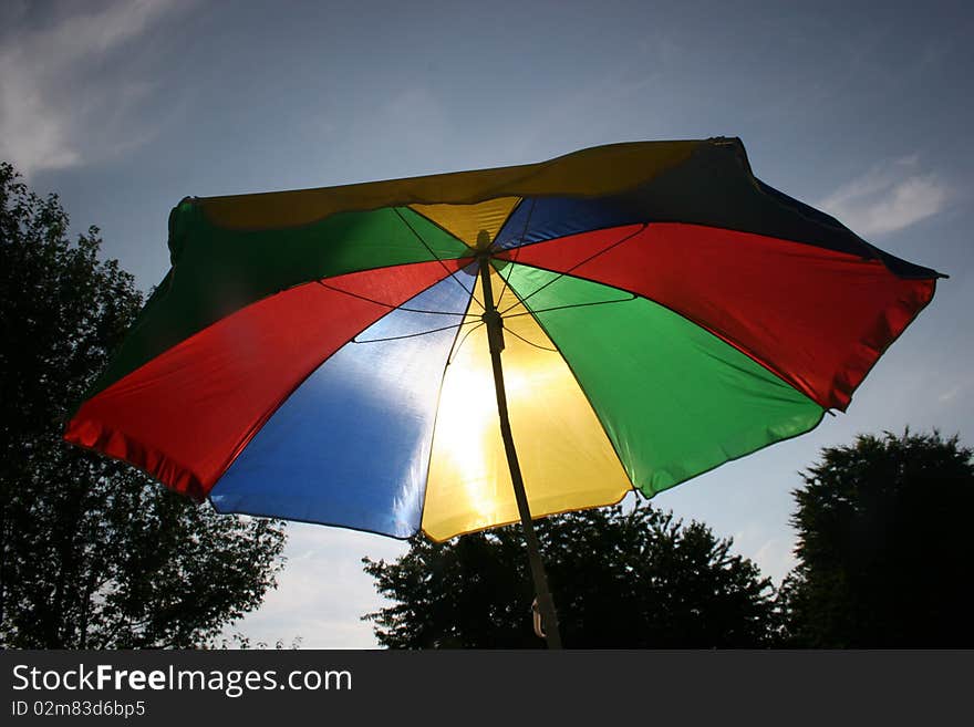 Multi colored sunshade and sun