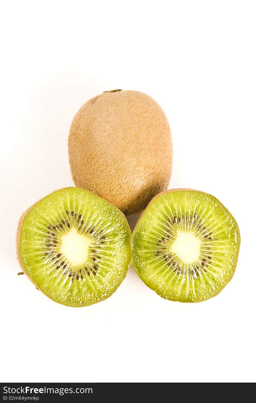 Kiwi fruit on a white background