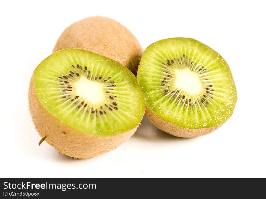 Kiwi fruit on a white background