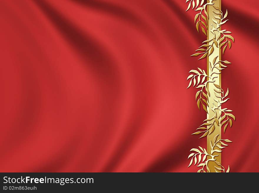 Red background with golden detail