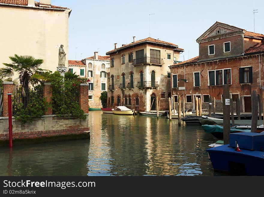 A venice water street with boats