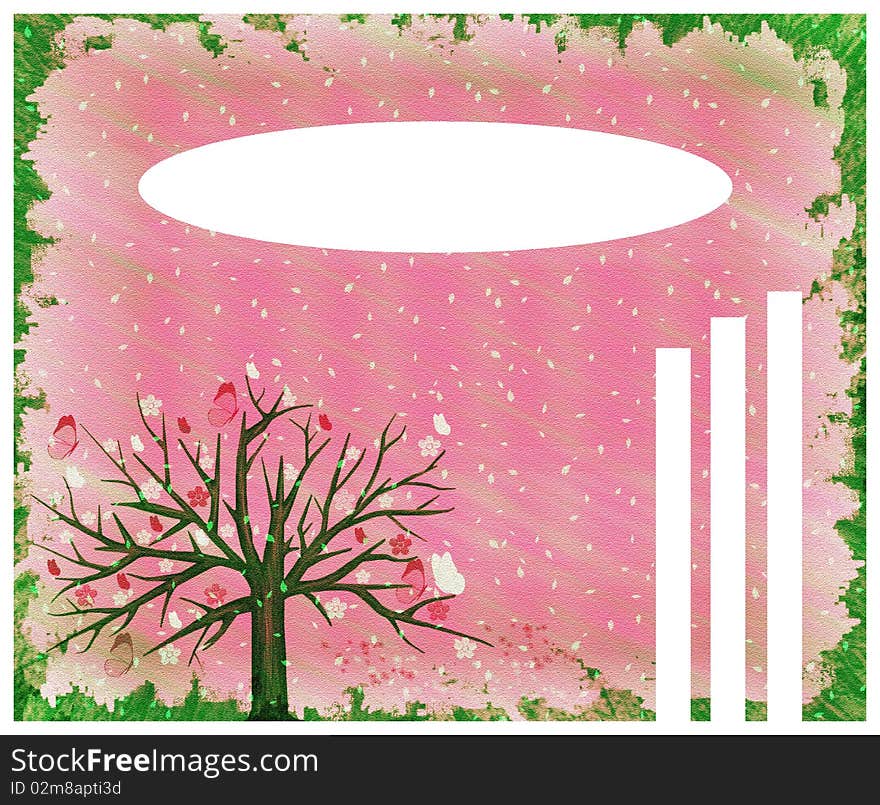 Beautiful invitation card with  tree background and space for text