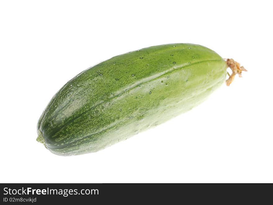 Green cucumber isolated on white