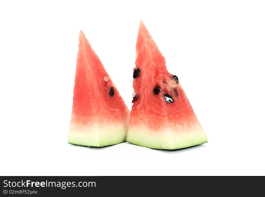 Two pieces of water melon