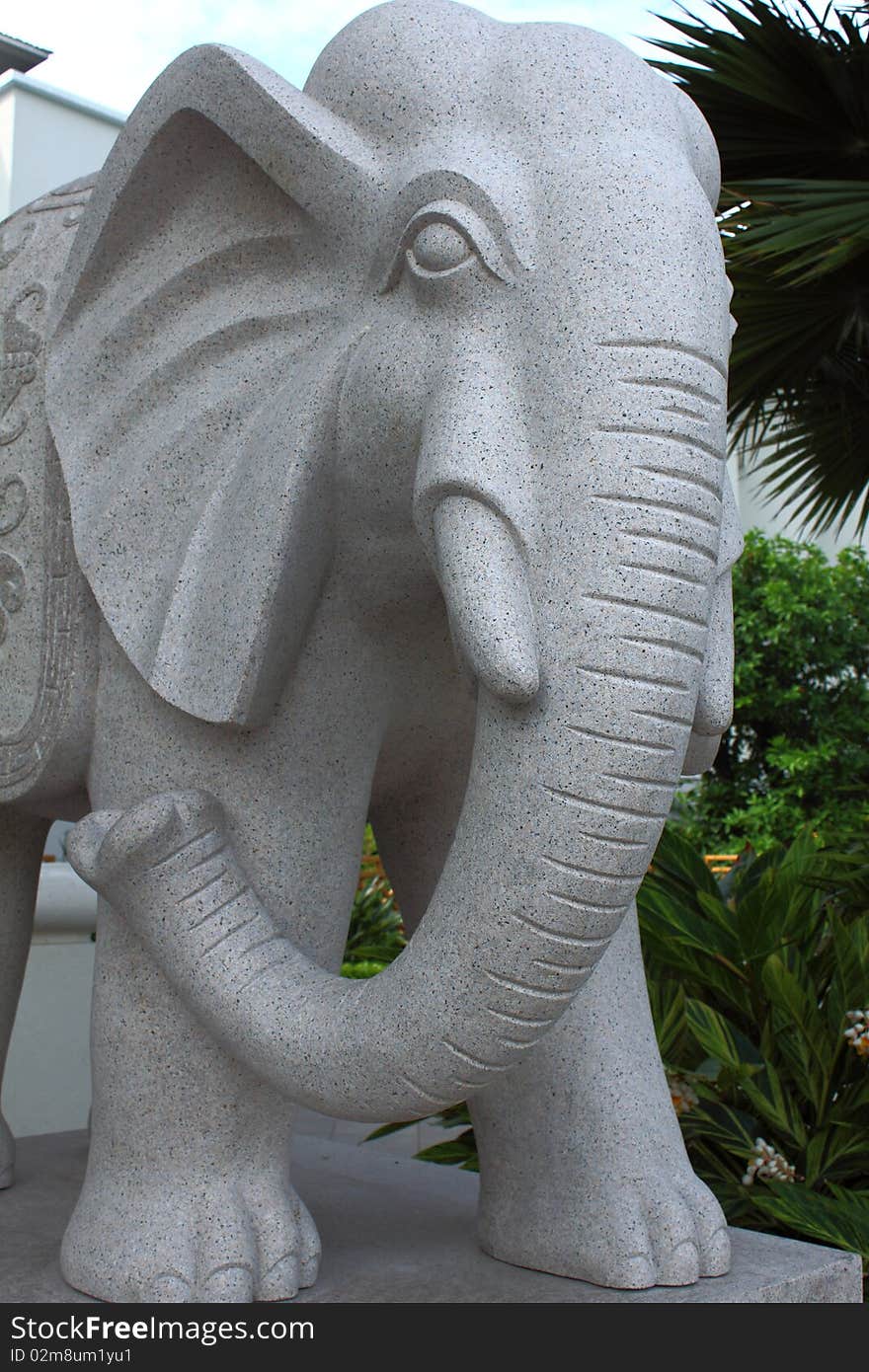 A traditional chinese style stone elephant statue