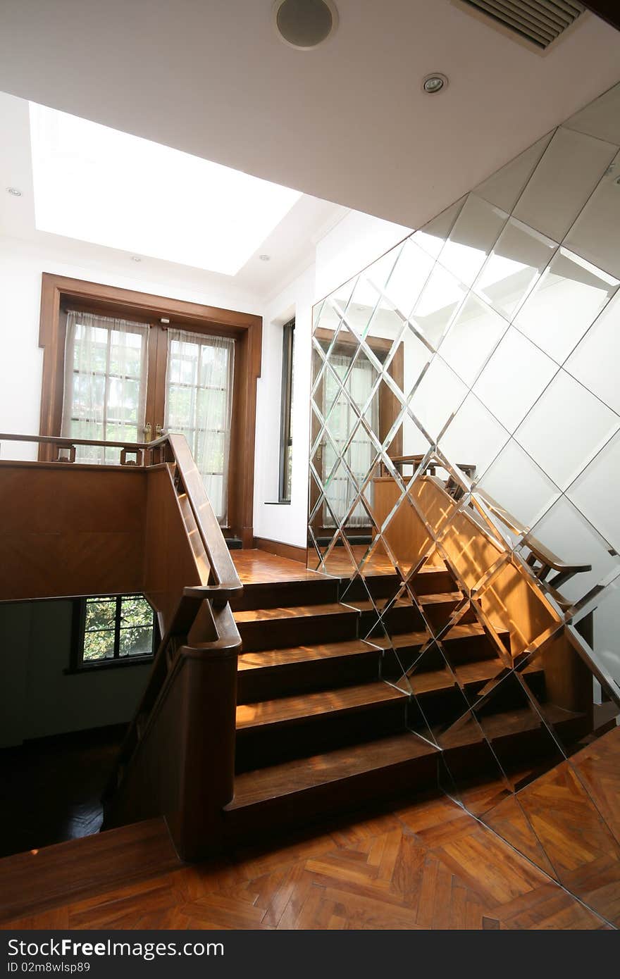 Stairs in a historic building in Shanghai.