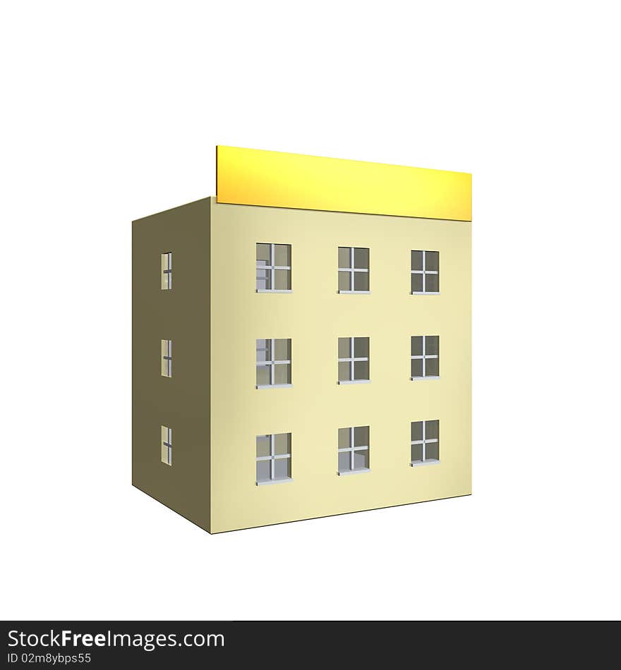 A house is on white background