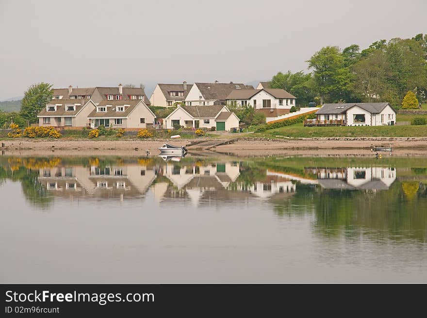 Reflections of the houses