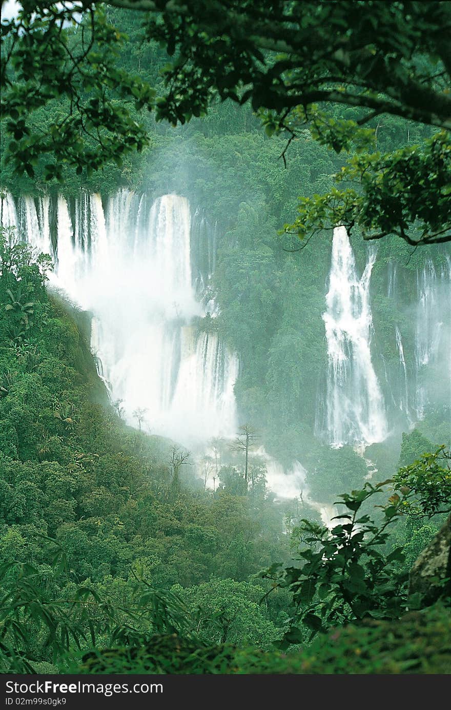 Wateterfall in deep forest, Thailand