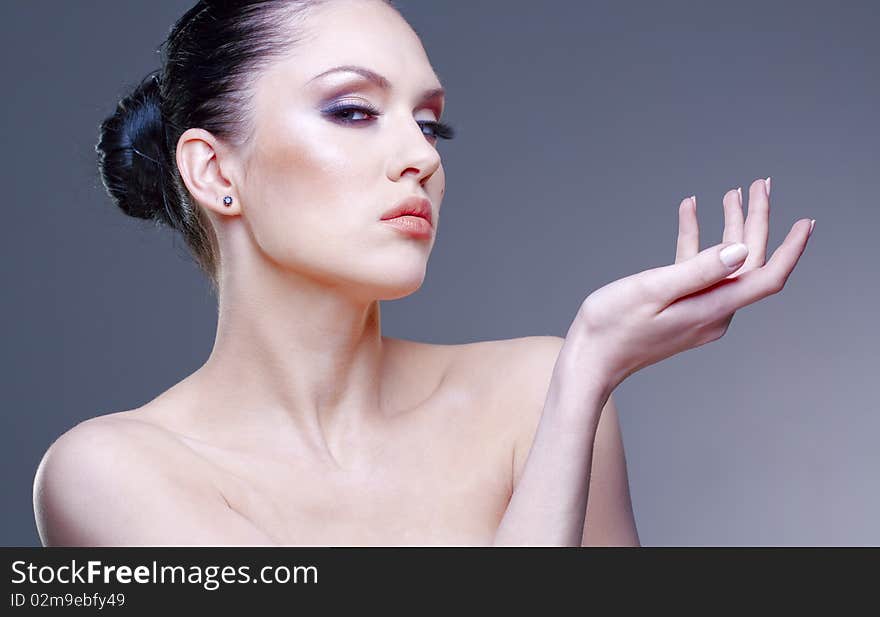 Woman studio stylish portrait