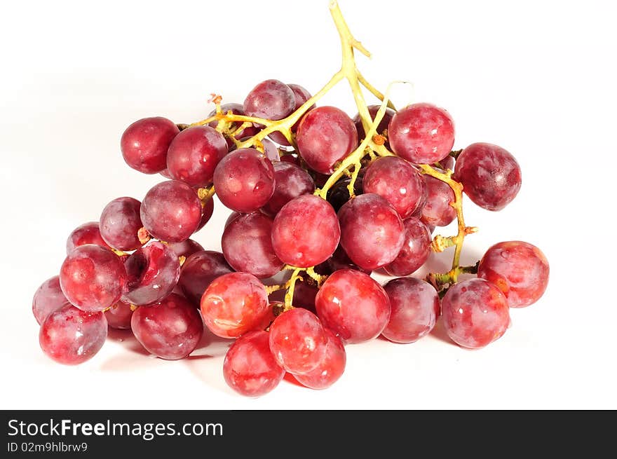 On the picture, beautiful juicy grapes isolated on a white background.