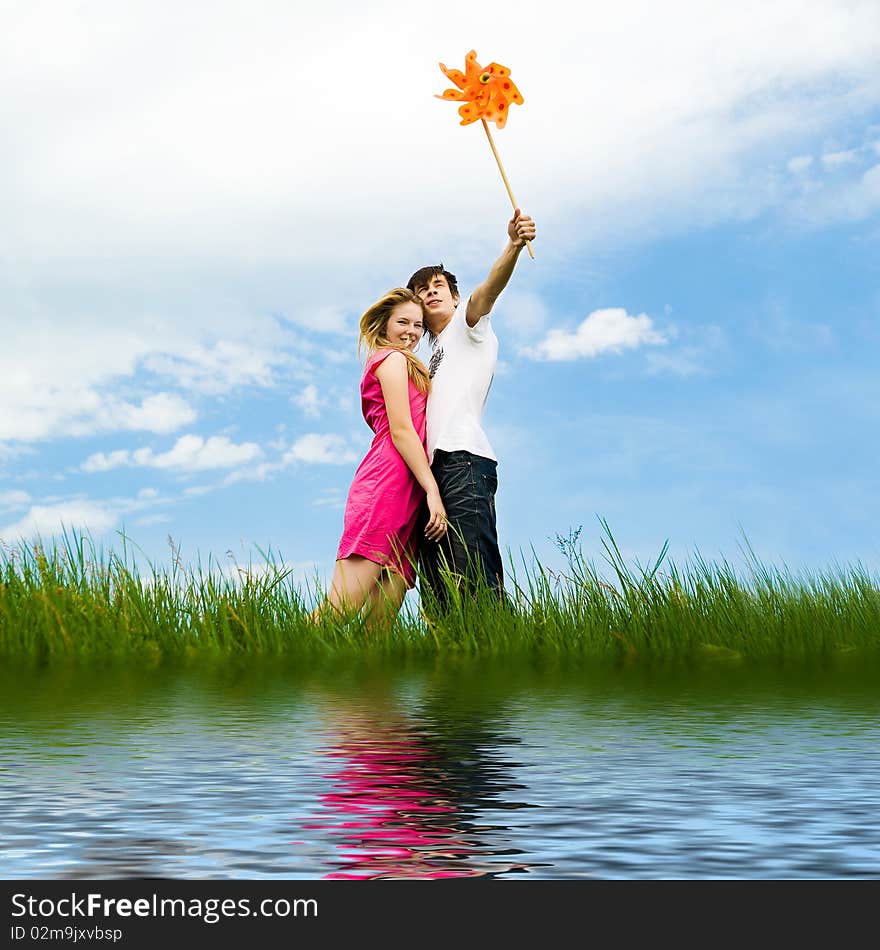 Couple with the pinwheel