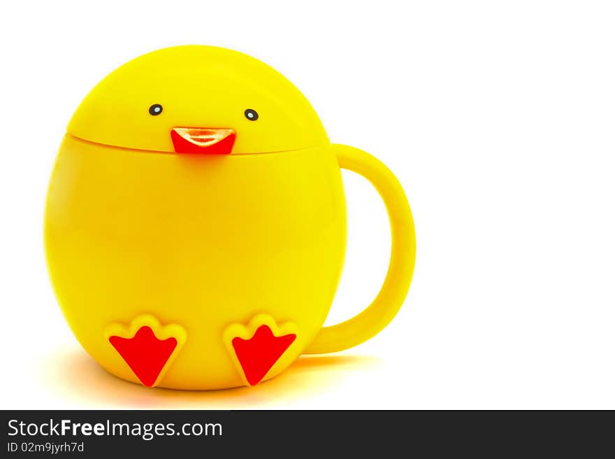 Cup chicken isolated on white background