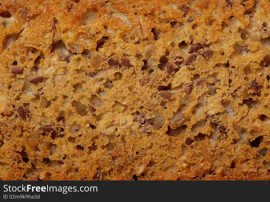 Abstract bread macro background brown. Abstract bread macro background brown