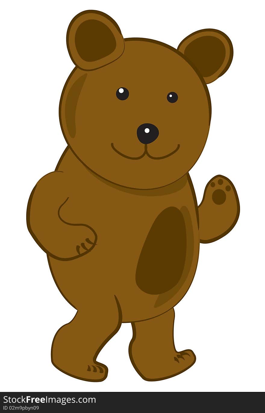 Illustration depicting walking, small bear. Illustration depicting walking, small bear.