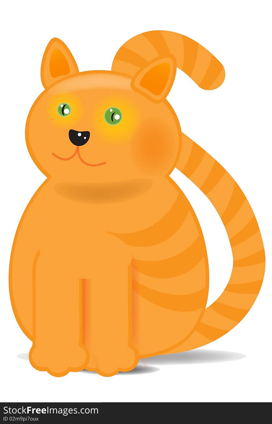 Vector Illustration Of A Red Cat