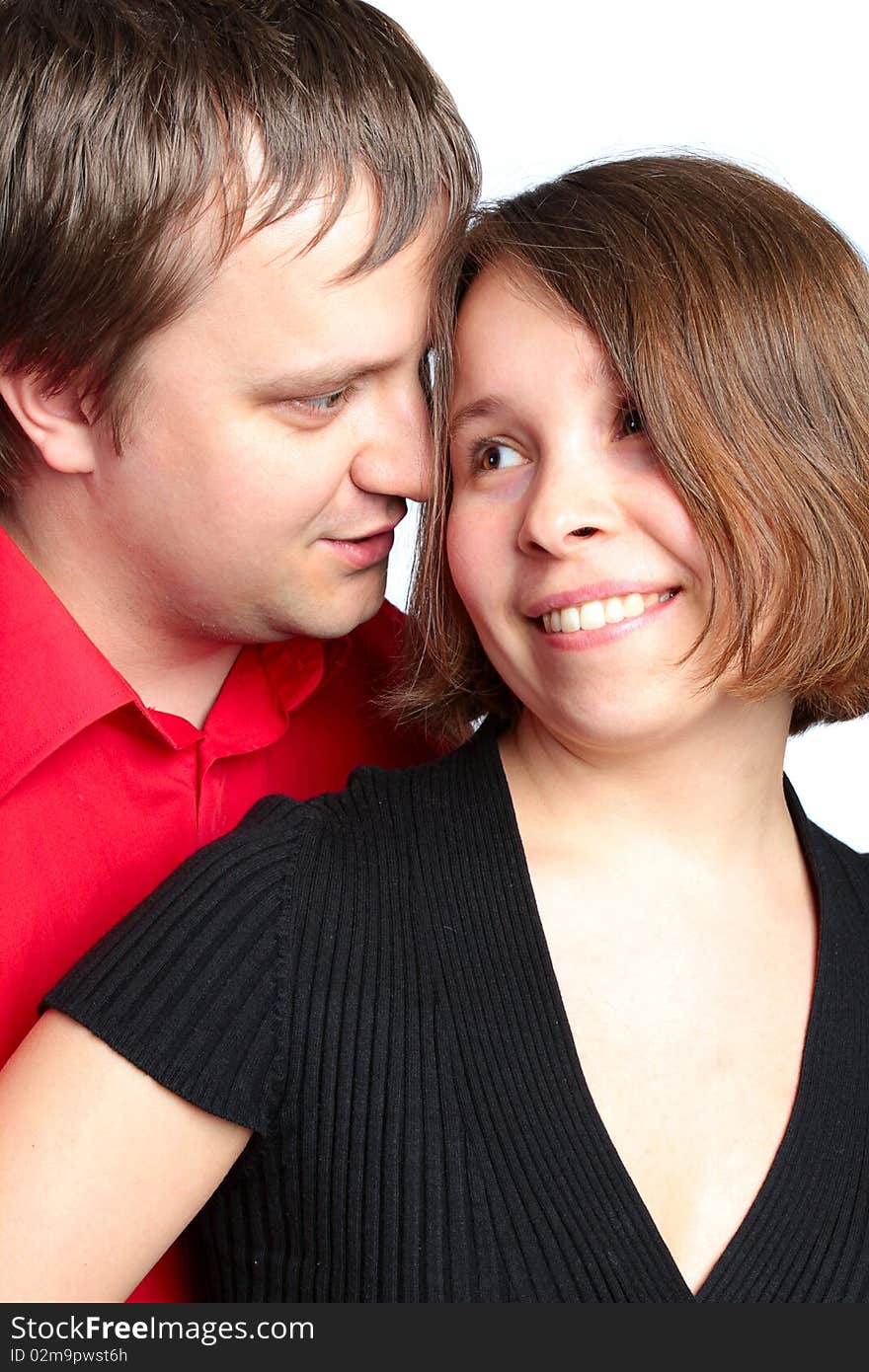 Closeup Portrait Of A Happy Young Couple