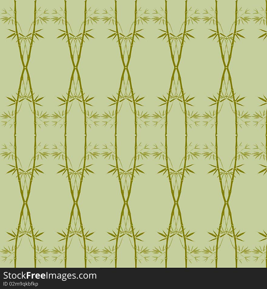 Retro Wallpaper with bamboo branches