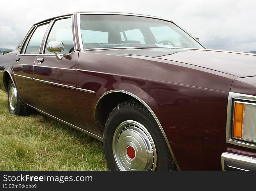 Classic American car on the grass. Classic American car on the grass