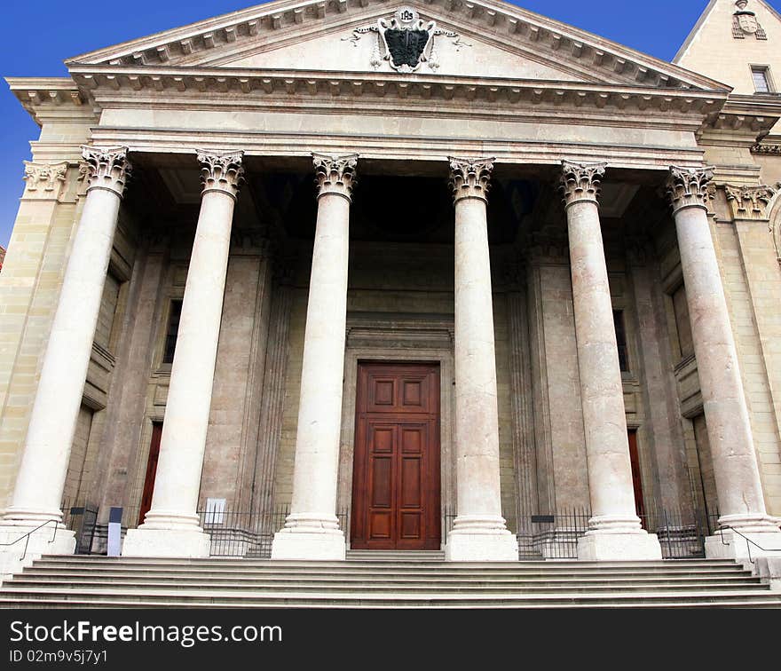 Architecture Cathedral Saint Pierre in Geneva, Switzerland