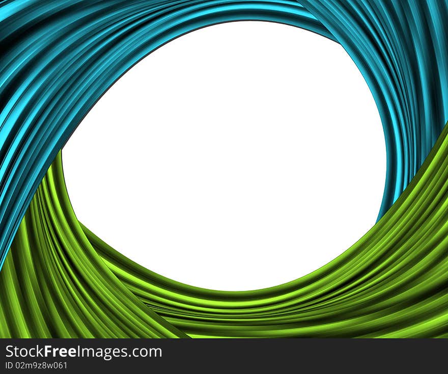 Blue and green wave on white background. Abstract illustration. Blue and green wave on white background. Abstract illustration