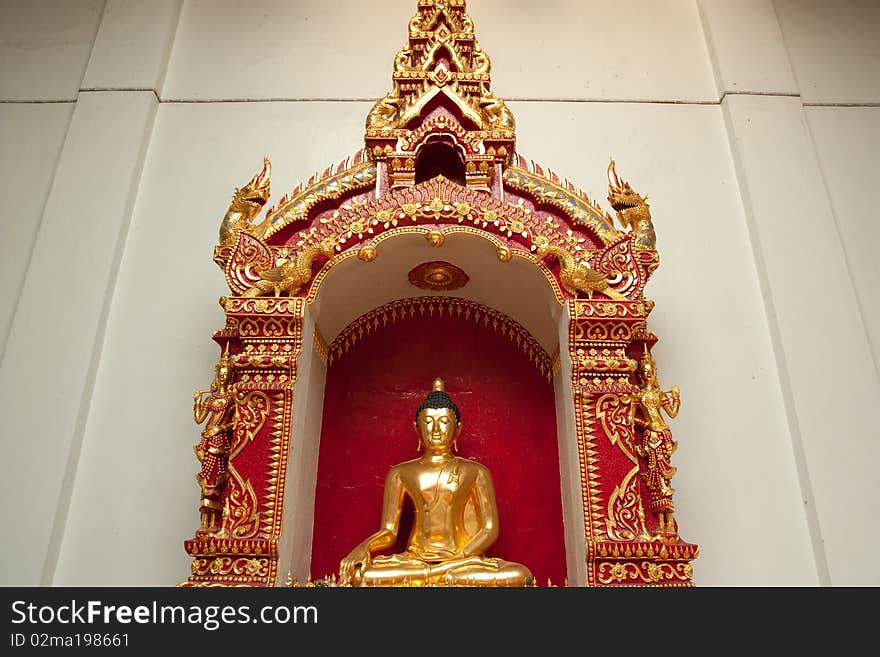 Budda statue in wat pra singha chiangmai thailand