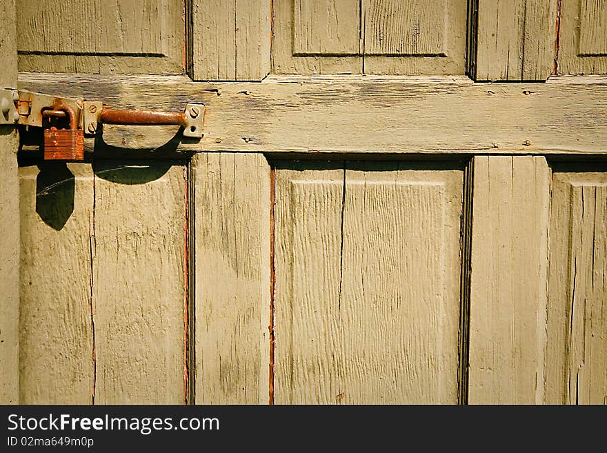 Old fashion door and lock as a security purpose.