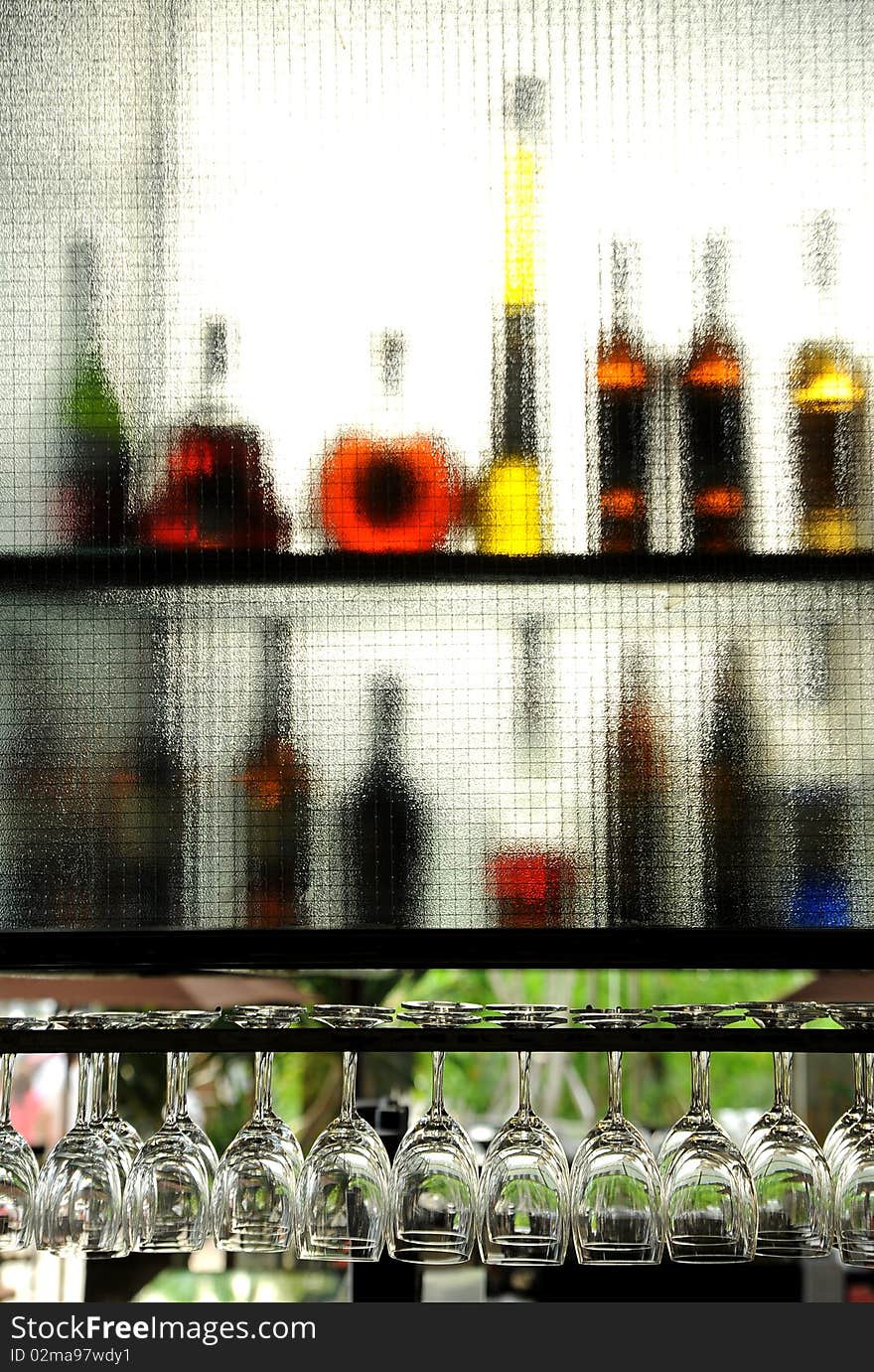 Bottom and glass in bar