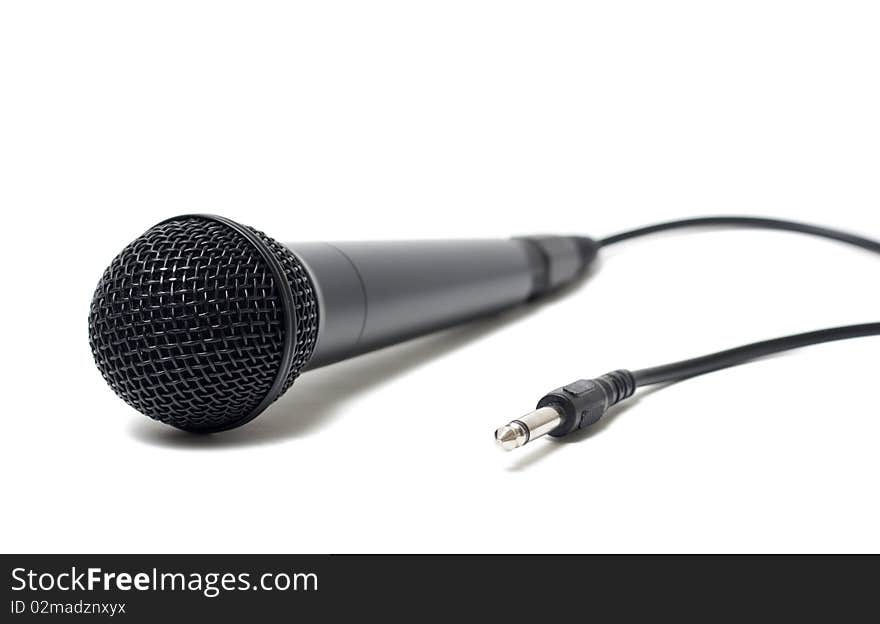 Black Microphone On White Background