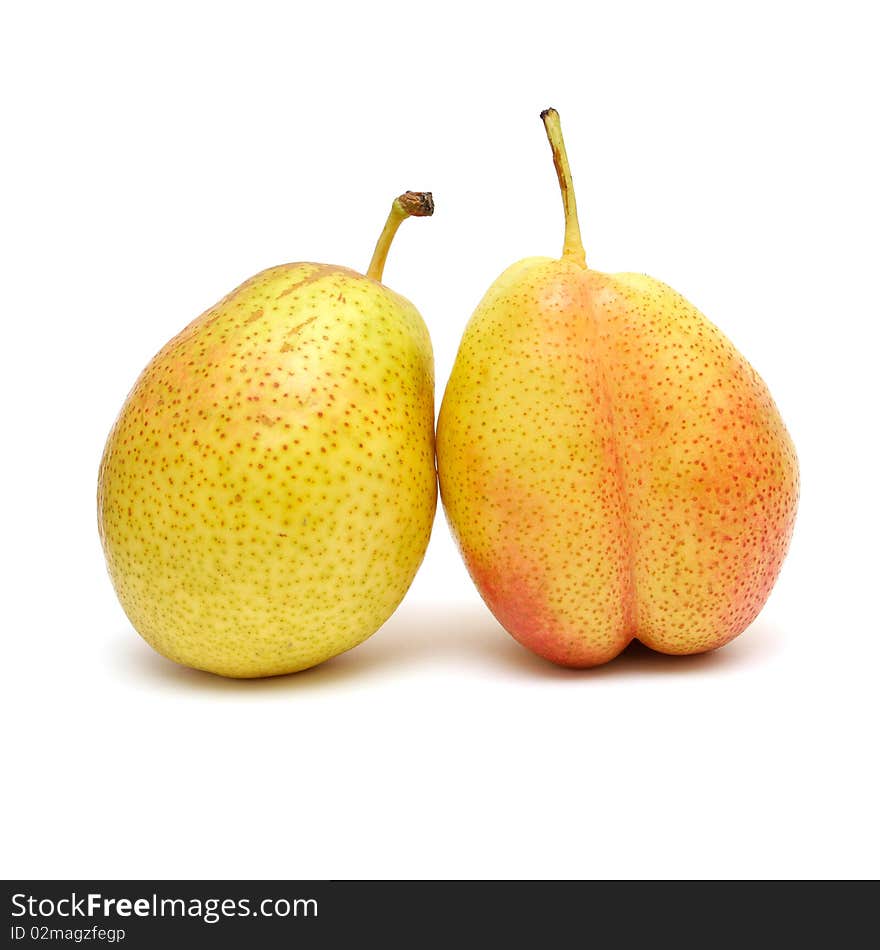 Ripe pears isolated on white