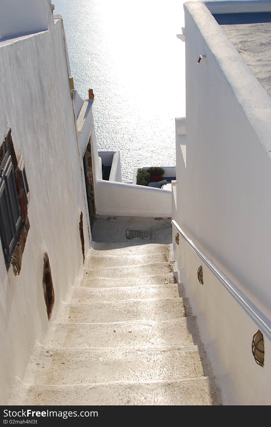 Stairs to Home, Santorini, Greece