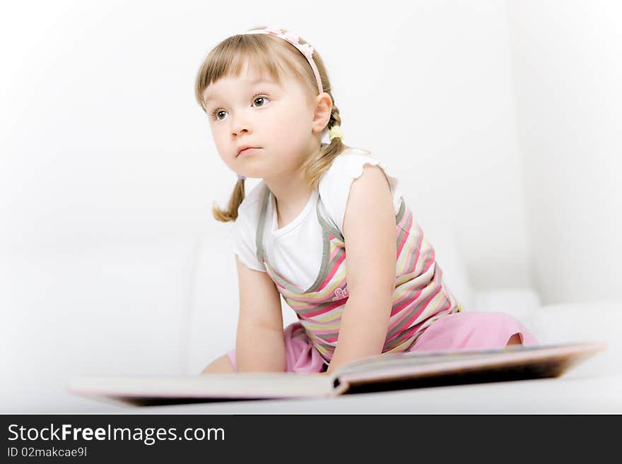 Little Girl Reading Book