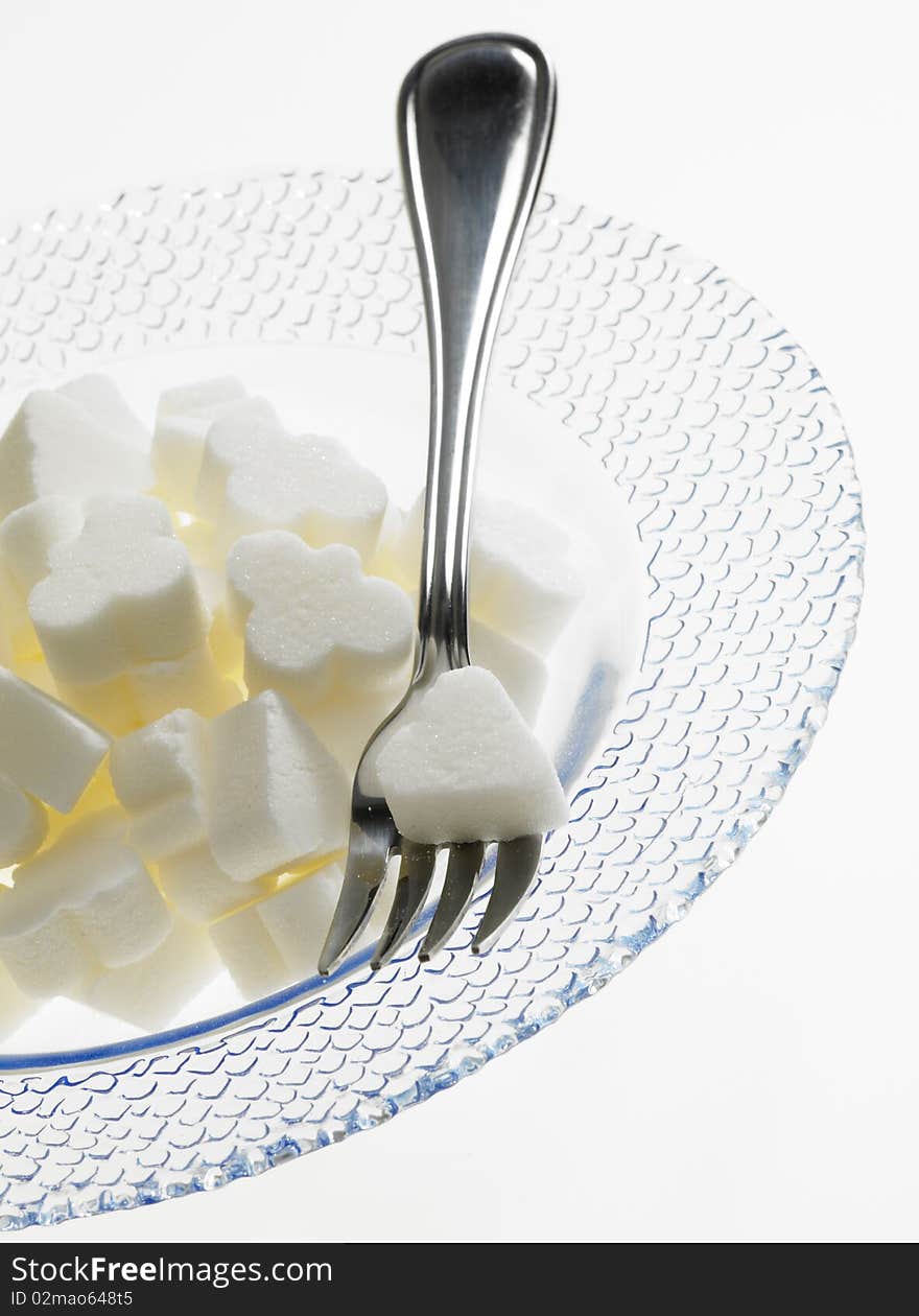 Still life of plate with sugar