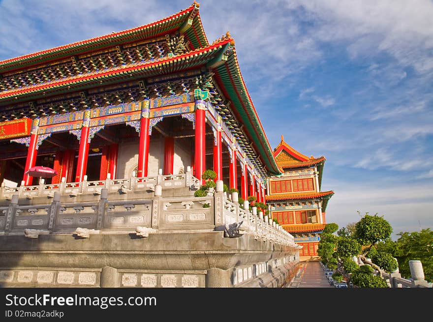 Buddhism temple near Bangkok, Thailand.