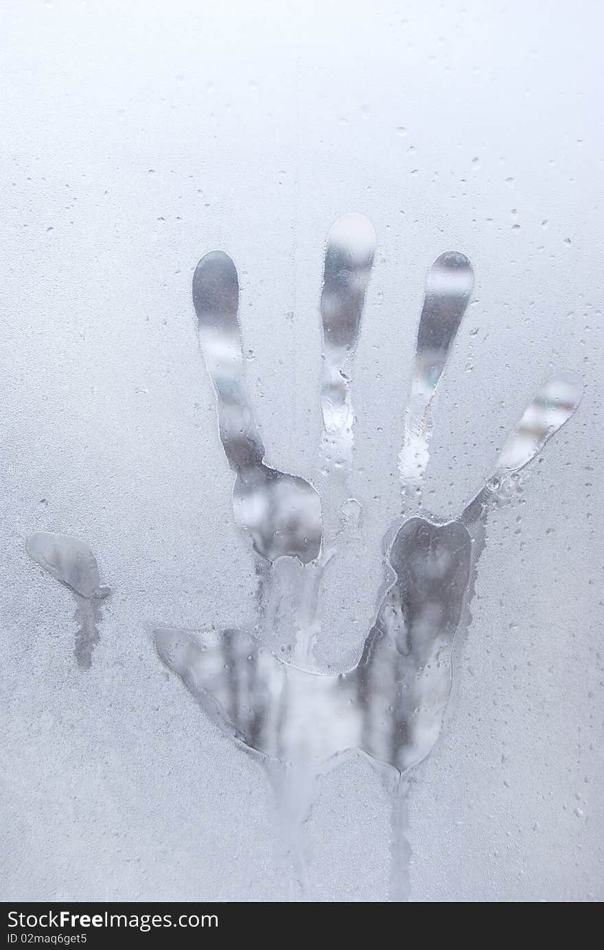 Winter freezing pattern on window. Winter freezing pattern on window