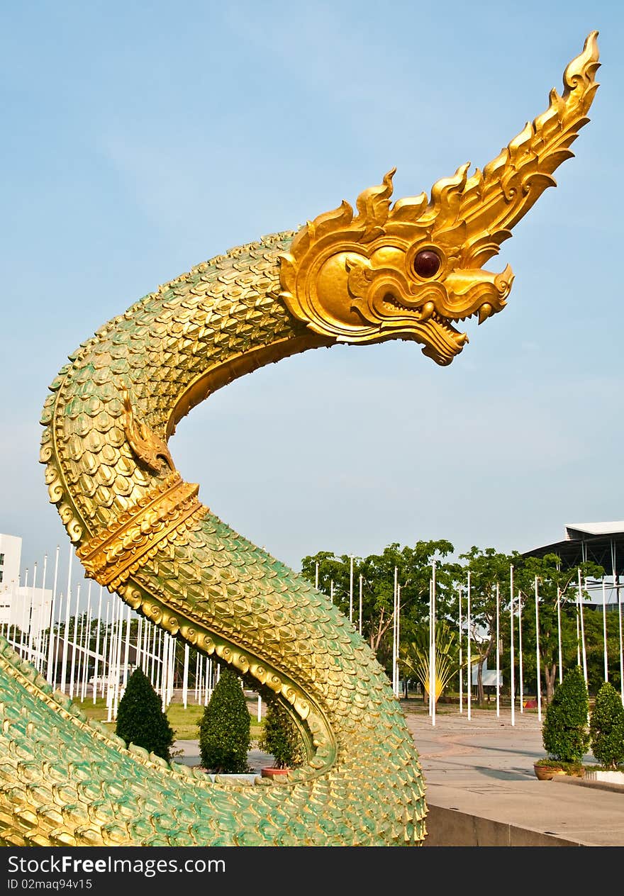 Naga statue at Thai university