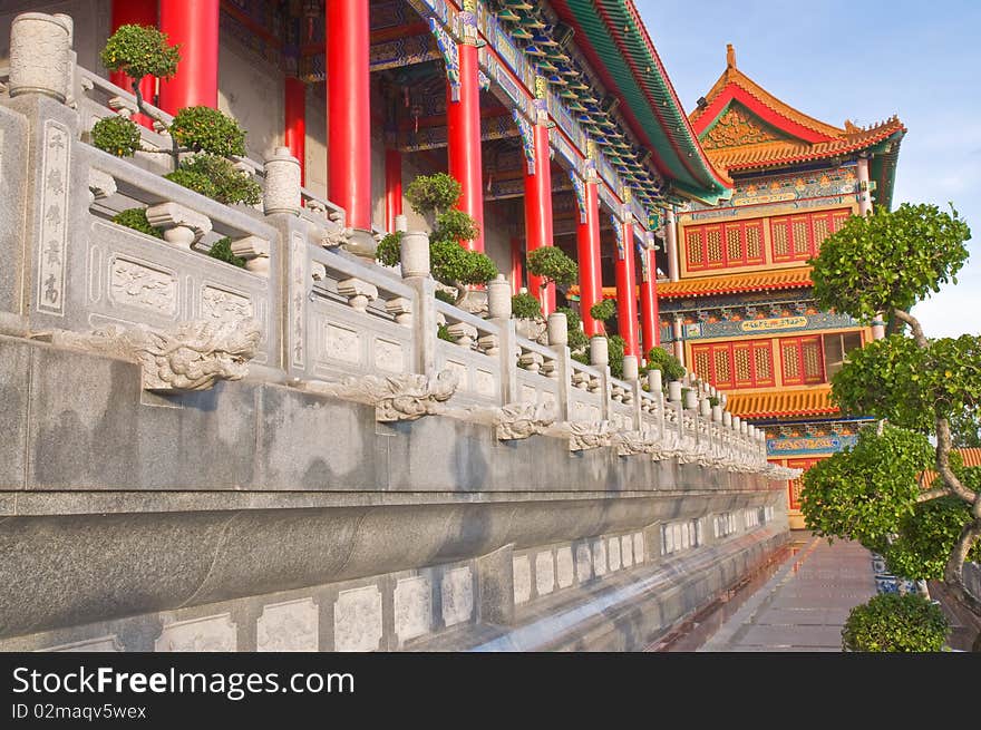 Buddhism temple near Bangkok,Thailand.