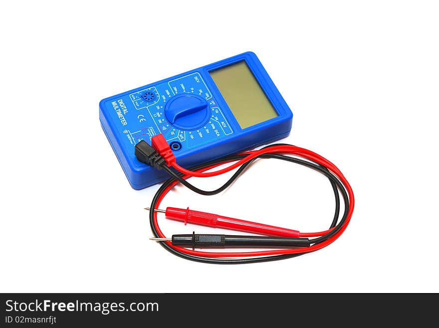 Photo of the multimeter on white background