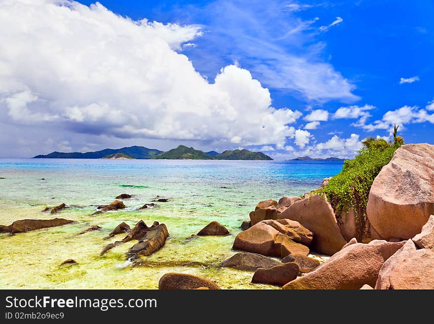 Tropical island at Seychelles - nature background