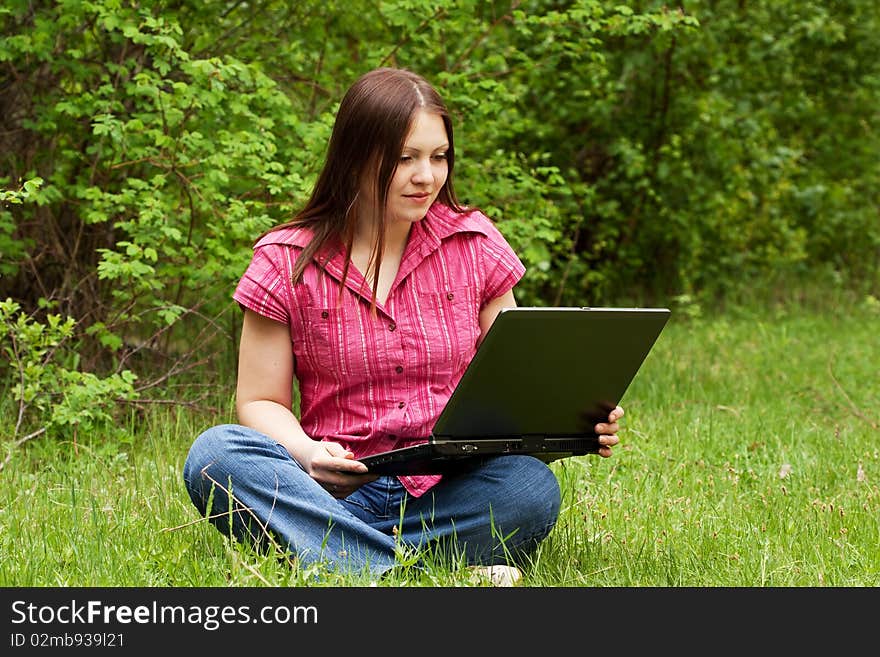 The young woman on the nature. The young woman on the nature