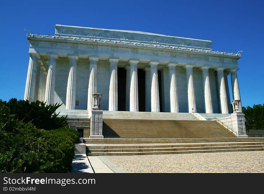 Lincoln Memorial building in Washington DC, USA.