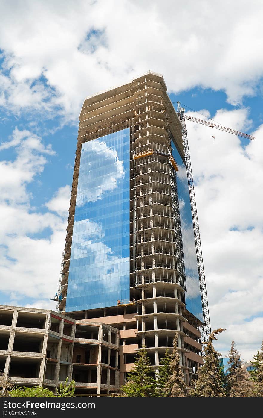 Construction site of modern building